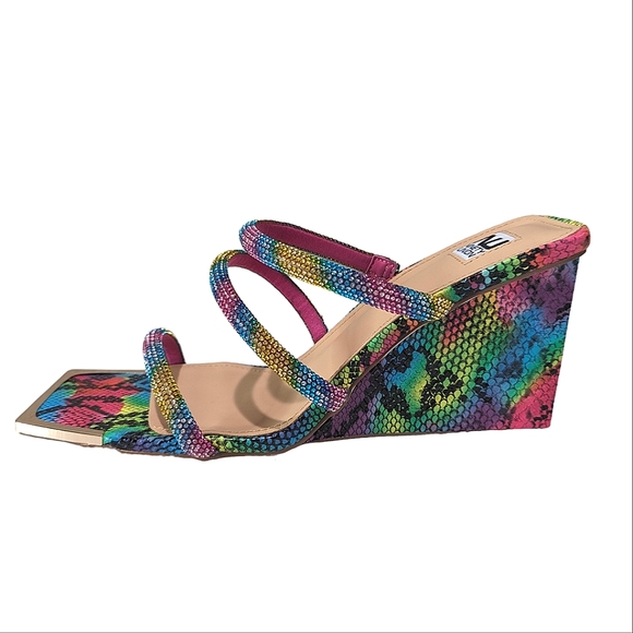 Ninety Union Rainbow Snake wedge sandals 9 - Picture 2 of 9